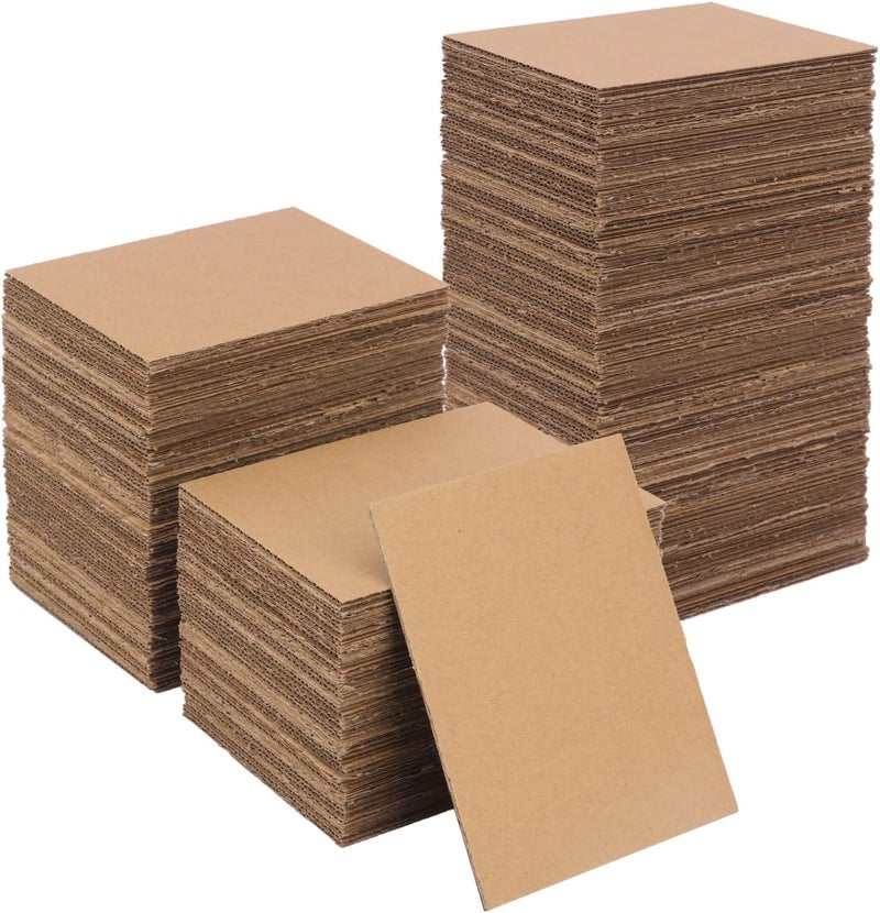 IHDYPPEW 200 Pack 3.5"x 4.5" Corrugated Cardboard Sheets, Flat Cardboard Layer Pads 2 mm Thickness, Flexible Packaging Inserts for Shipping, Mailing, and Crafts, by - Image 1